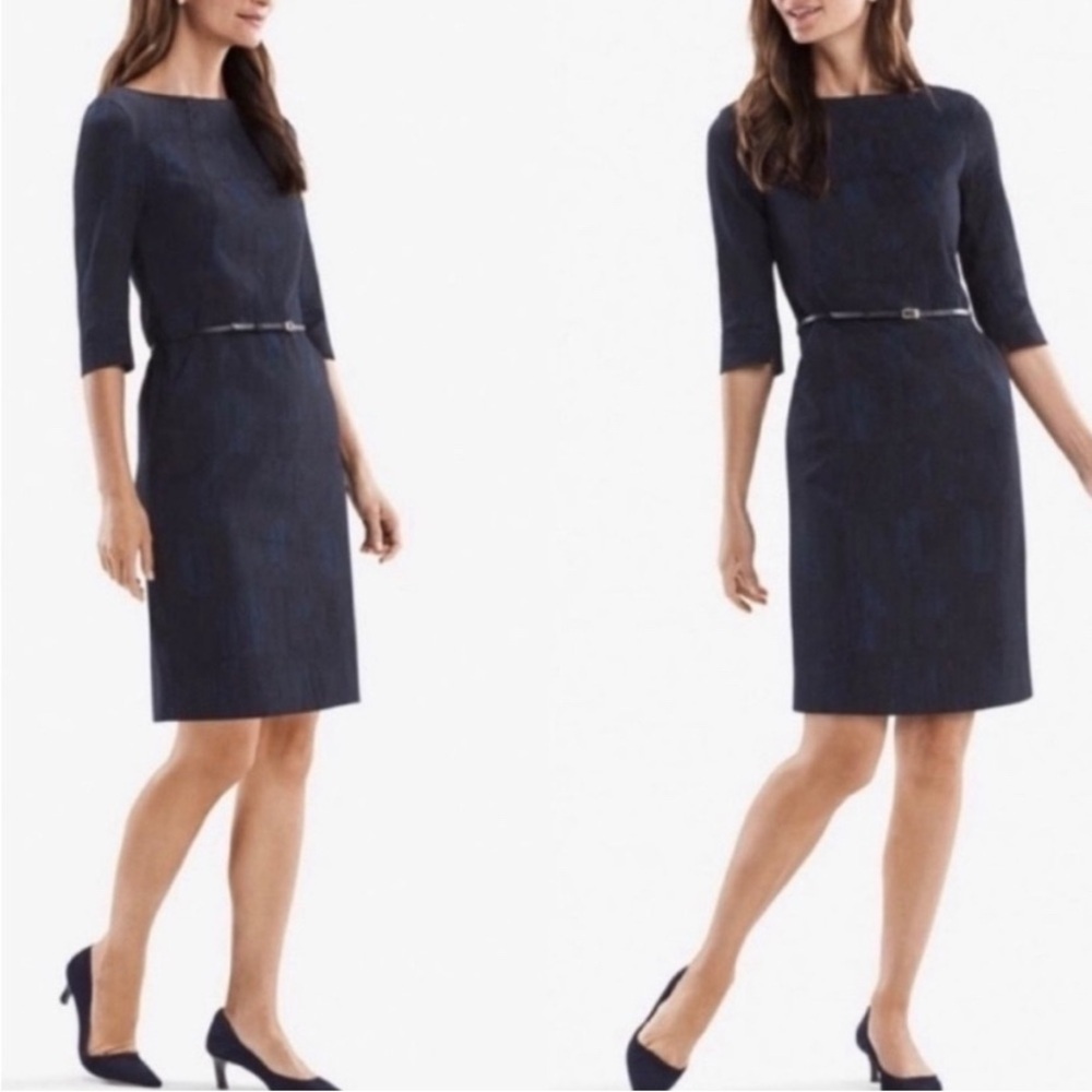 MM Lafleur Etsuko Elegant Black Sheath Dress with Front Pockets LBD Size 8